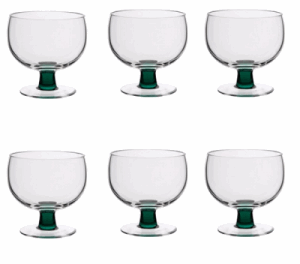 DARTINGTON CRYSTAL AURA 6 FOREST FOOTED DISHES